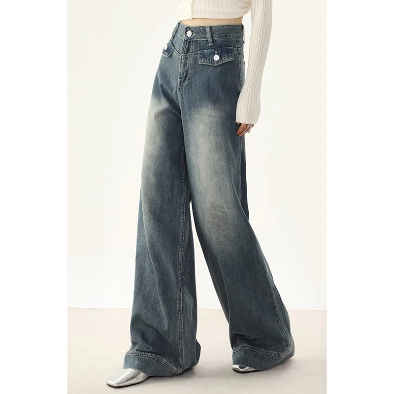 WCFCX STUDIO American Fashion Y2k Retro Wide Leg High Waist Straight Streetwear Style Jeans Pants Women's Baggy Denim Trouser
WCFCX STUDIO American Fashion Y2k Retro Wide Leg High Waist Straight Streetwear Style Jeans Pants Women's Baggy Denim Trouser