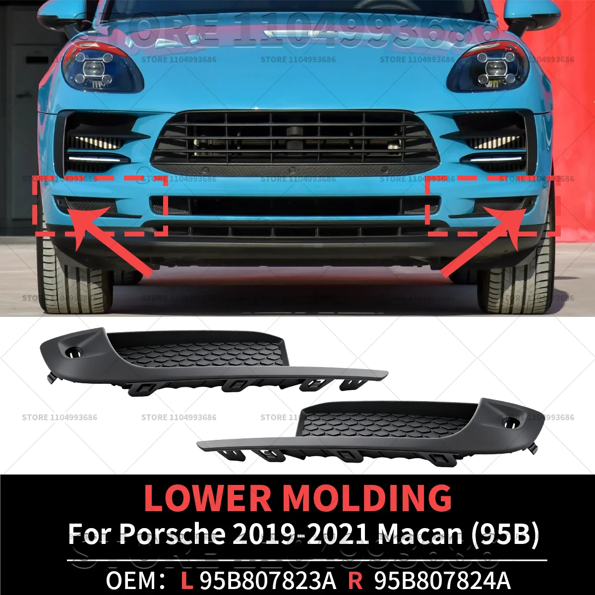 For 2019 2020 2021 Porsche Macan (95B) Front Bumper Lower Molding Black OEM 95B807823A 95B807824A 95B807823A1E0 95B807824A1E0
For 2019 2020 2021 Porsche Macan (95B) Front Bumper Lower Molding Black OEM 95B807823A 95B807824A 95B807823A1E0 95B807824A1E0