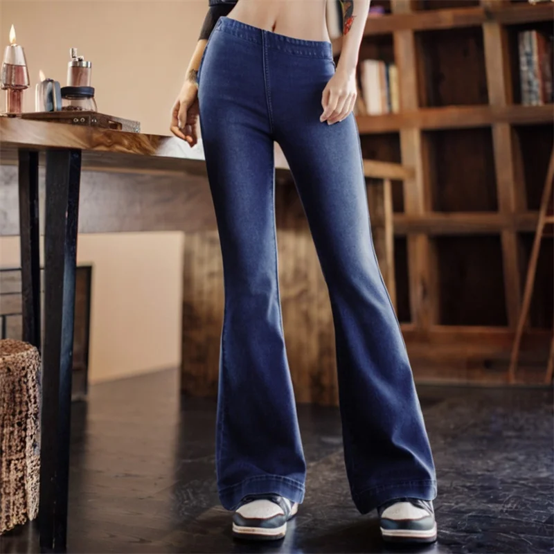 Maden Blue Diagonal Waist Cleanfit Washed Flare Jeans Women Spring Fall Side Zipper Stretch Slim Denim Pants Versatile Trousers
Maden Blue Diagonal Waist Cleanfit Washed Flare Jeans Women Spring Fall Side Zipper Stretch Slim Denim Pants Versatile Trousers