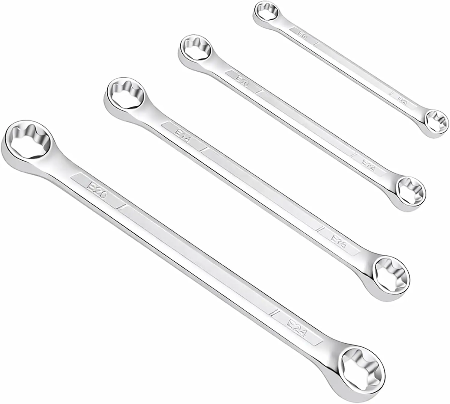 E-Torx Wrench Set E6-E24, Double Box End, Professional Automotive Tool
E-Torx Wrench Set E6-E24, Double Box End, Professional Automotive Tool