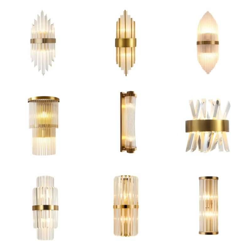 Crystal wall lamp Bedroom bedside lamp Stainless steel wall hanging lamp Simple hotel aisle staircase 
Crystal wall lamp Bedroom bedside lamp Stainless steel wall hanging lamp Simple hotel aisle staircase