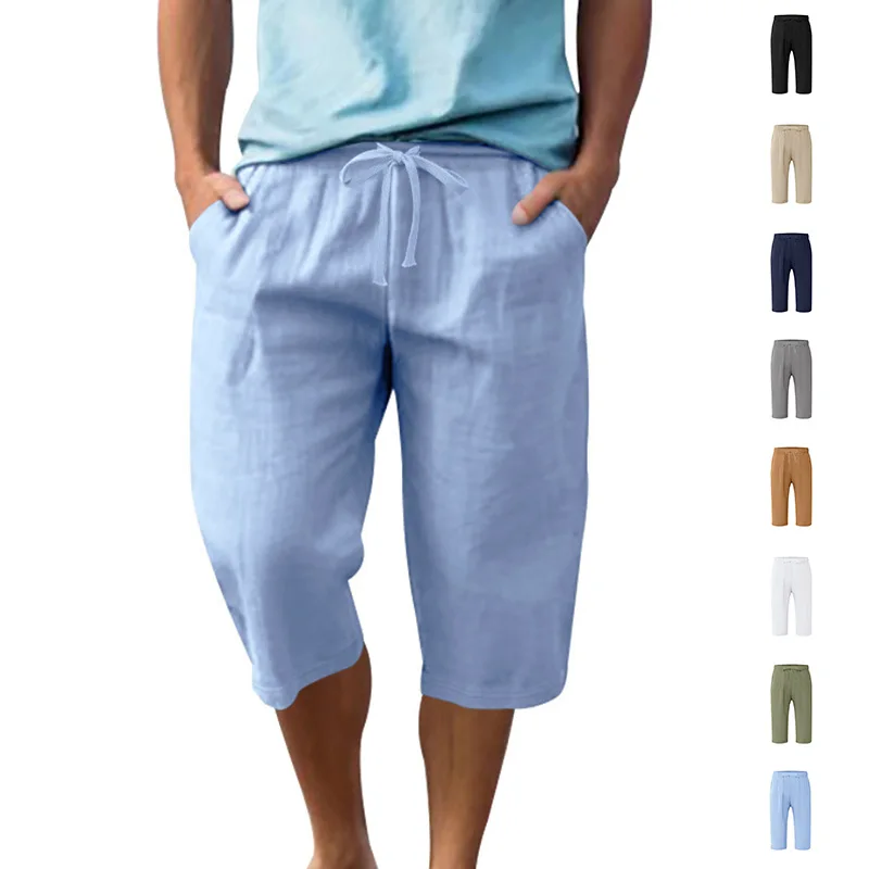 Men's Summer Casual Sports Linen Shorts High Waist Straight Leg Seven-Foot Beach Sandals Breathable Pure Color Loose Fit
Men's Summer Casual Sports Linen Shorts High Waist Straight Leg Seven-Foot Beach Sandals Breathable Pure Color Loose Fit