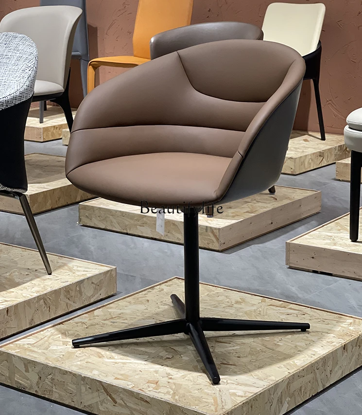 Italian Minimalist Leather Italian Light Luxury Designer Model Study Chair Simple Makeup Chair
Italian Minimalist Leather Italian Light Luxury Designer Model Study Chair Simple Makeup Chair