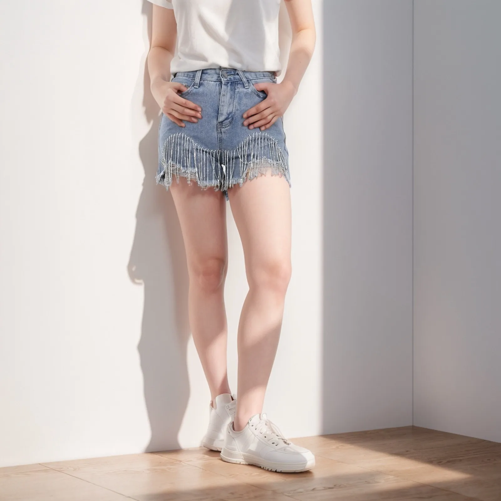 Women Sexy Tassel Rhinestone Denim Shorts Harajuku High Waist Skinny Jeans Short Vintage Fashion Streetwear Female Denim Shorts
Women Sexy Tassel Rhinestone Denim Shorts Harajuku High Waist Skinny Jeans Short Vintage Fashion Streetwear Female Denim Shorts