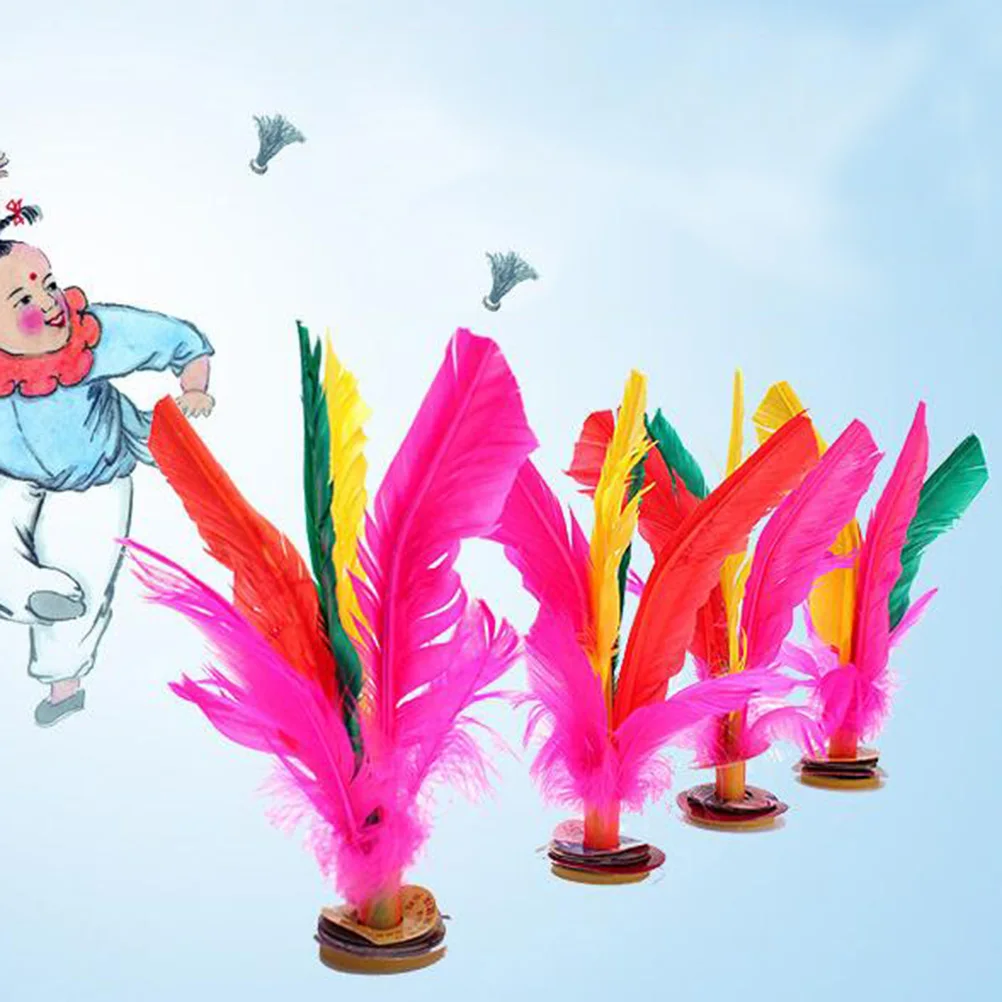 10Pcs Vibrant Feather Kick Shuttlecock Chinese Jianzi Goose Feather Rubber Base Kicking Game Traditional Sport Fitness Toy
10Pcs Vibrant Feather Kick Shuttlecock Chinese Jianzi Goose Feather Rubber Base Kicking Game Traditional Sport Fitness Toy