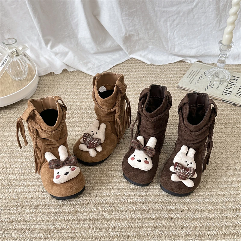 Cute Girls Leather Boots Cartoon Rabbit Children Fashion Causal Boots Spring Autumn Tassel Kids Outdoor Mid-calf Boots Round-toe
Cute Girls Leather Boots Cartoon Rabbit Children Fashion Causal Boots Spring Autumn Tassel Kids Outdoor Mid-calf Boots Round-toe