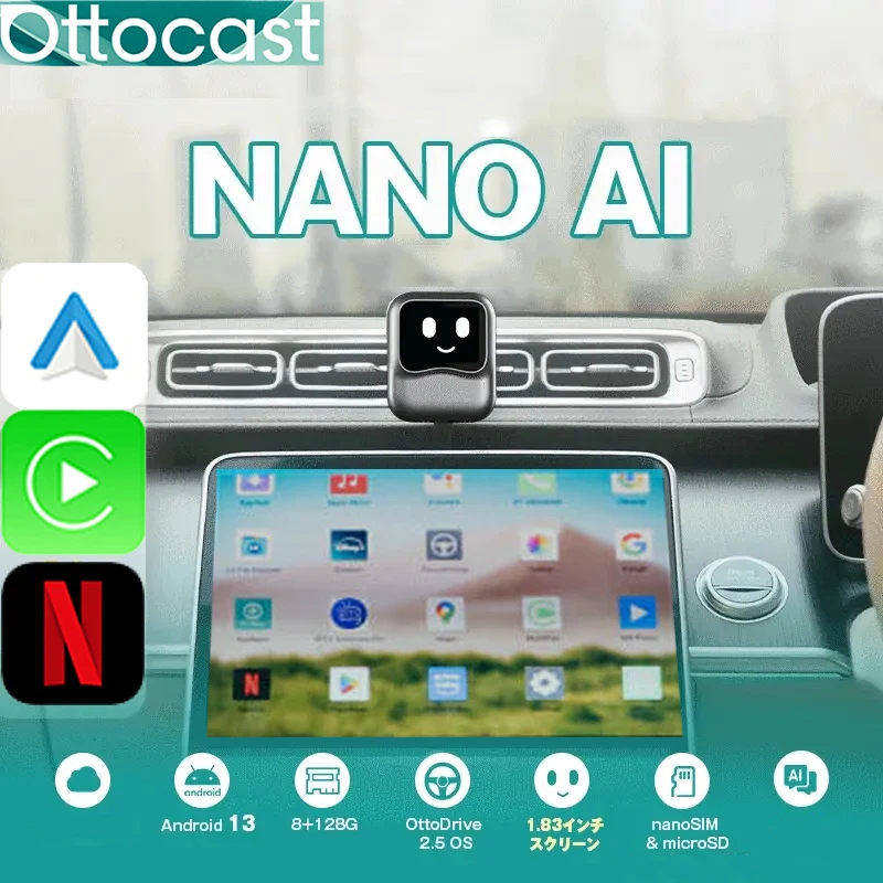 OTTOCAST Nano Wirelss Android Auto AI BOX Carplay Adapter Voice Control 8+128G Android 13 TV Box for Youtube Netflix Play store
OTTOCAST Nano Wirelss Android Auto AI BOX Carplay Adapter Voice Control 8+128G Android 13 TV Box for Youtube Netflix Play store