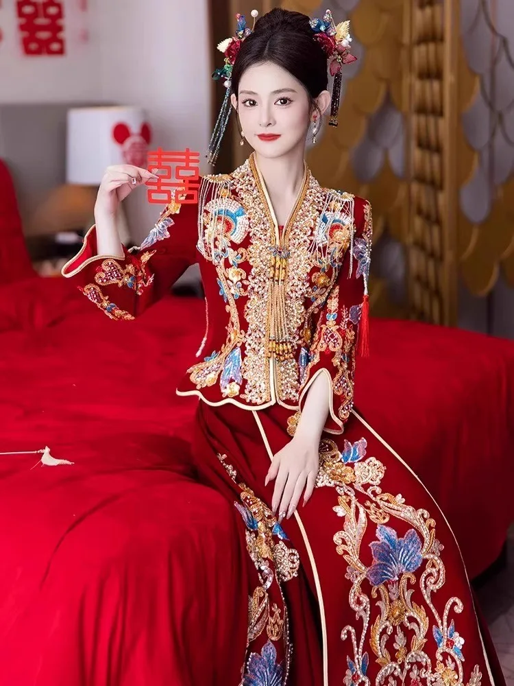 The new velvet wedding dress heavy industry leads way in large-sized formal wear
The new velvet wedding dress heavy industry leads way in large-sized formal wear