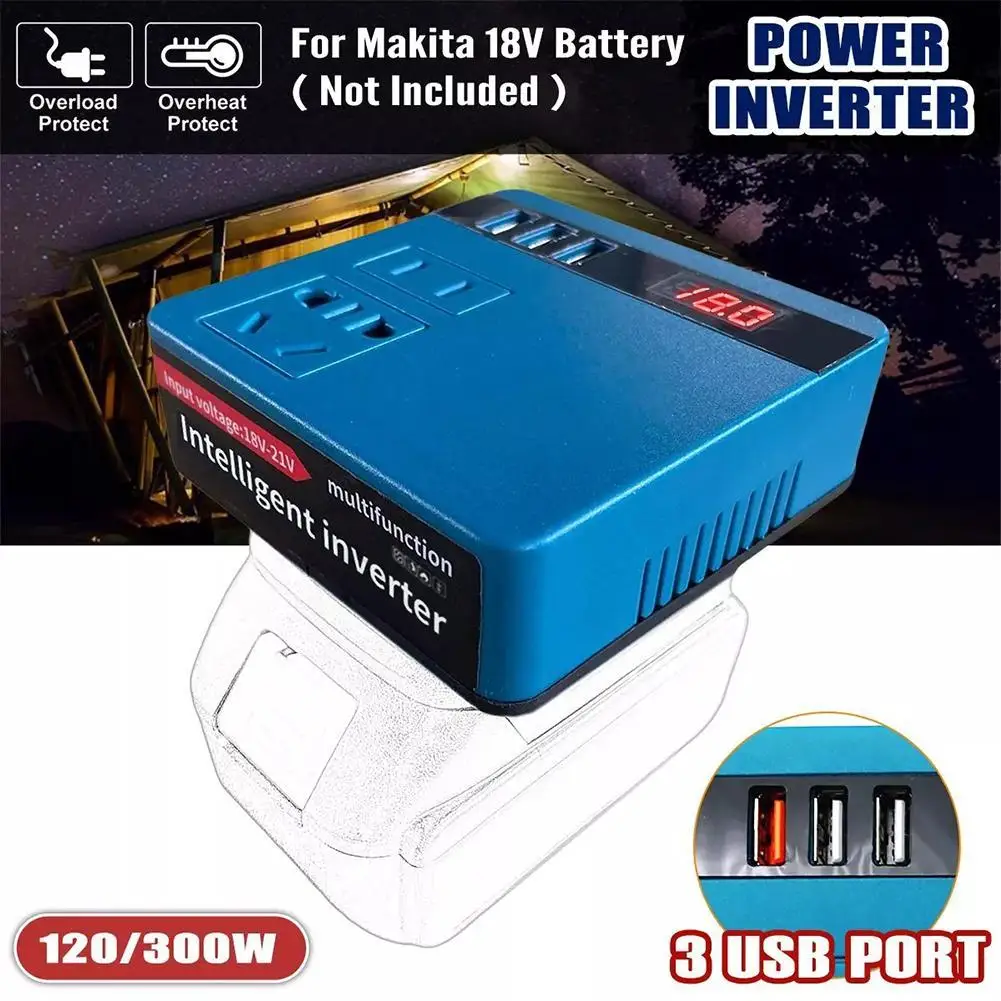 300W Power Inverter DC 18V-21V To AC 220V Lithium Battery Inverter With Dual USB,1 QC 3.0 For DeWalt / / L5F8
300W Power Inverter DC 18V-21V To AC 220V Lithium Battery Inverter With Dual USB,1 QC 3.0 For DeWalt / / L5F8