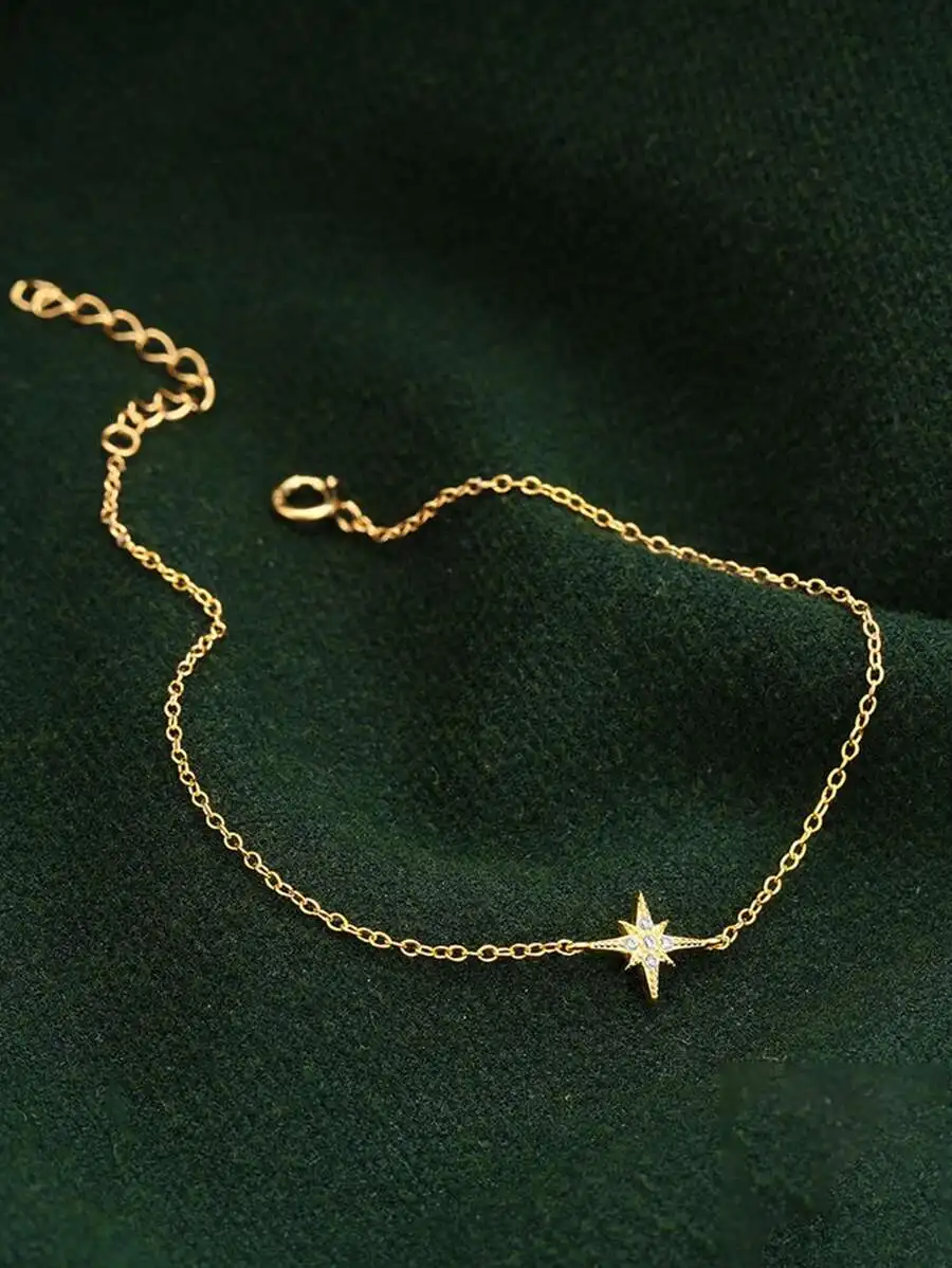 1 Pc Eight-Pointed Star 925 Sterling Silver Bracelet For Women Bracelet 18K Gold Suitable For Party Happy Easter Fine Jewelry
1 Pc Eight-Pointed Star 925 Sterling Silver Bracelet For Women Bracelet 18K Gold Suitable For Party Happy Easter Fine Jewelry
