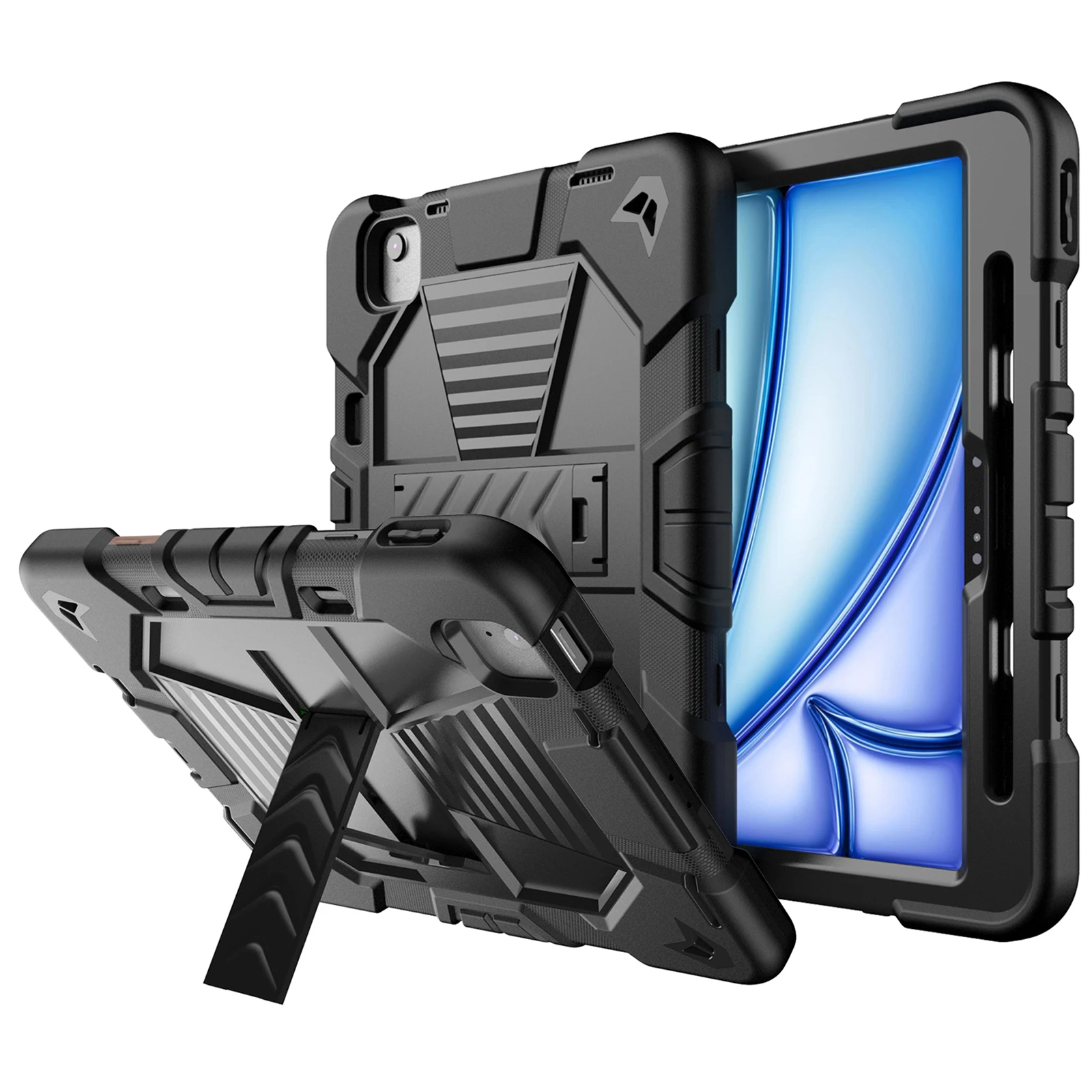 For iPad Air 11 (2025) / (2024) Tablet Case with Kickstand PC + Silicone Shockproof Protective Cover - Black
For iPad Air 11 (2025) / (2024) Tablet Case with Kickstand PC + Silicone Shockproof Protective Cover - Black