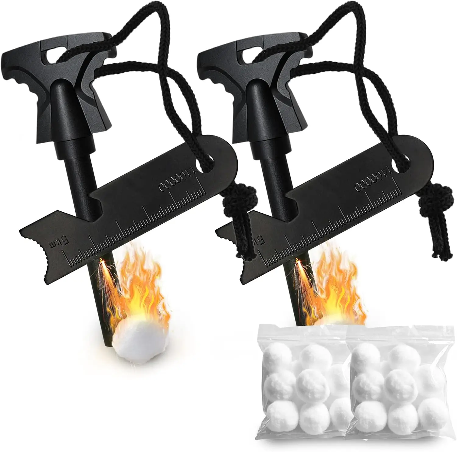Magnesium Fire Starter with Striker, High Temp Rod, 20 Waterproof Tinder Balls, Steel Fire Striker for Camping, Hiking, Emergency
Magnesium Fire Starter with Striker, High Temp Rod, 20 Waterproof Tinder Balls, Steel Fire Striker for Camping, Hiking, Emergency
