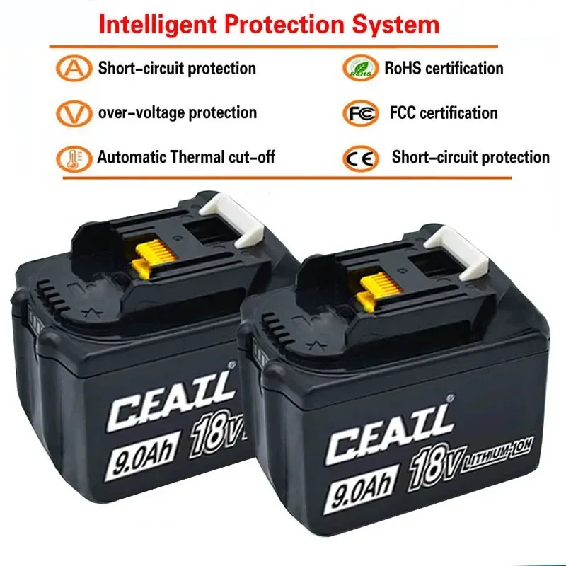 18V 9Ah For Makita 6Ah/4.0Ah/2.0Ah 18V battery replaceable DTW700 DGA404 DDF487 DTD173 DHP488 BL1850 BL1840 BL1860power tools
18V 9Ah For Makita 6Ah/4.0Ah/2.0Ah 18V battery replaceable DTW700 DGA404 DDF487 DTD173 DHP488 BL1850 BL1840 BL1860power tools