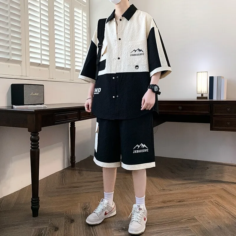 2025 Spring/Summer New Casual Fashion Shirt+Shorts Set for Men, High Quality Collar Splicing Single breasted Shirt Two Piece Set
2025 Spring/Summer New Casual Fashion Shirt+Shorts Set for Men, High Quality Collar Splicing Single breasted Shirt Two Piece Set