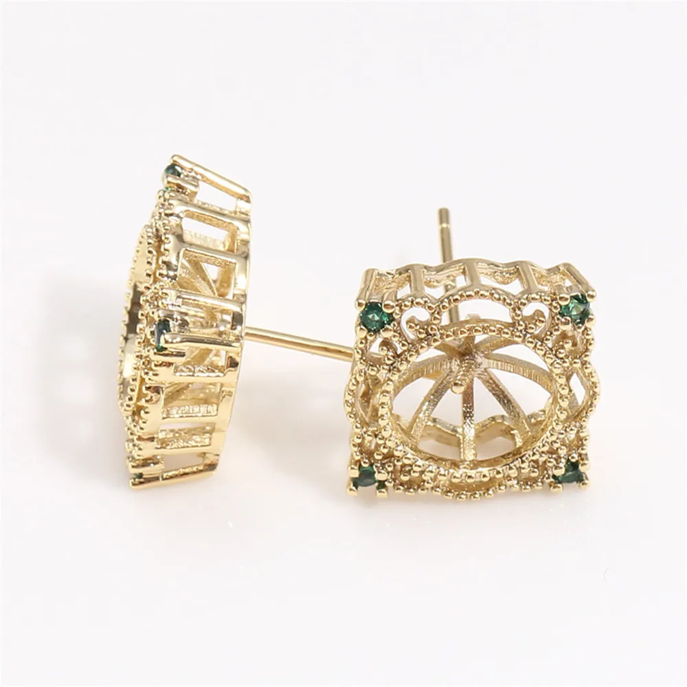 Domestic Copper-clad Gold Plating Gold Technology Retro S925 Silver Needle Green Zircon Earrings with Pearl DIY Accessories
Domestic Copper-clad Gold Plating Gold Technology Retro S925 Silver Needle Green Zircon Earrings with Pearl DIY Accessories