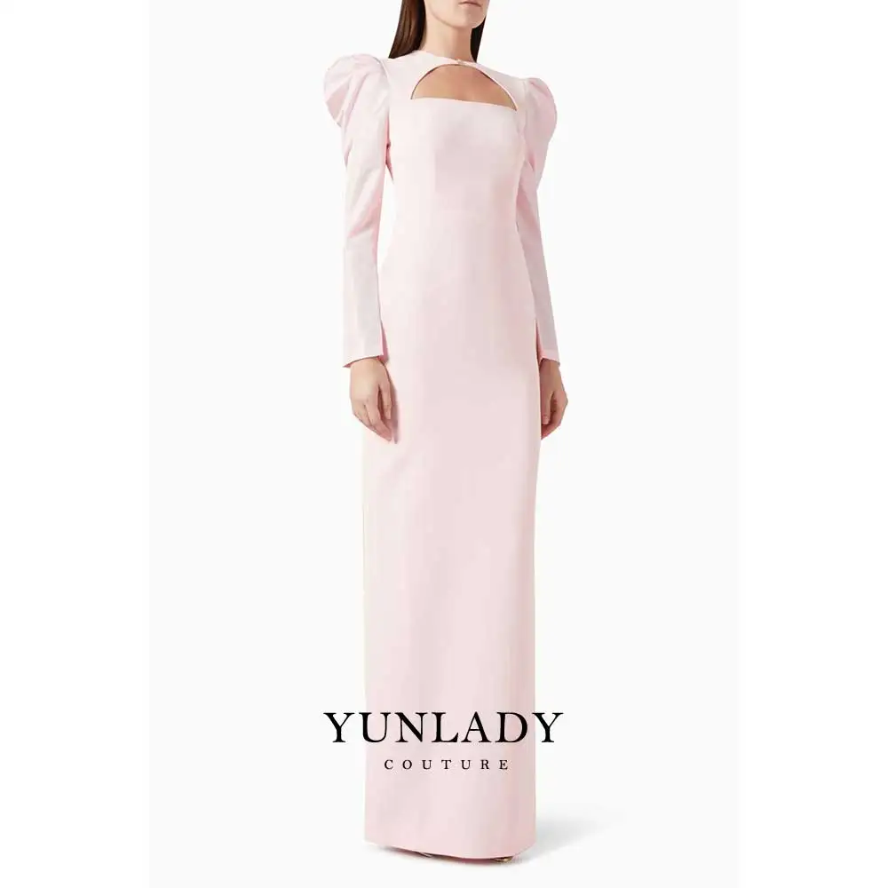 YUNLAN Pink Prom Dress Customized High Collar Hollow Crepe Puff Sleeve Evening Dresses Elegant Arabian Mother Dress Party Gown
YUNLAN Pink Prom Dress Customized High Collar Hollow Crepe Puff Sleeve Evening Dresses Elegant Arabian Mother Dress Party Gown