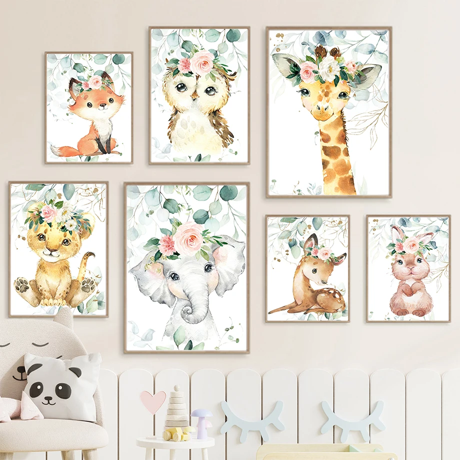 Lion Owl Deer Fox Rabbit Nursery Wall Art Mural Canvas Painting Flower Animals Poster Print Pictures For Kids Room Home Decor
Lion Owl Deer Fox Rabbit Nursery Wall Art Mural Canvas Painting Flower Animals Poster Print Pictures For Kids Room Home Decor