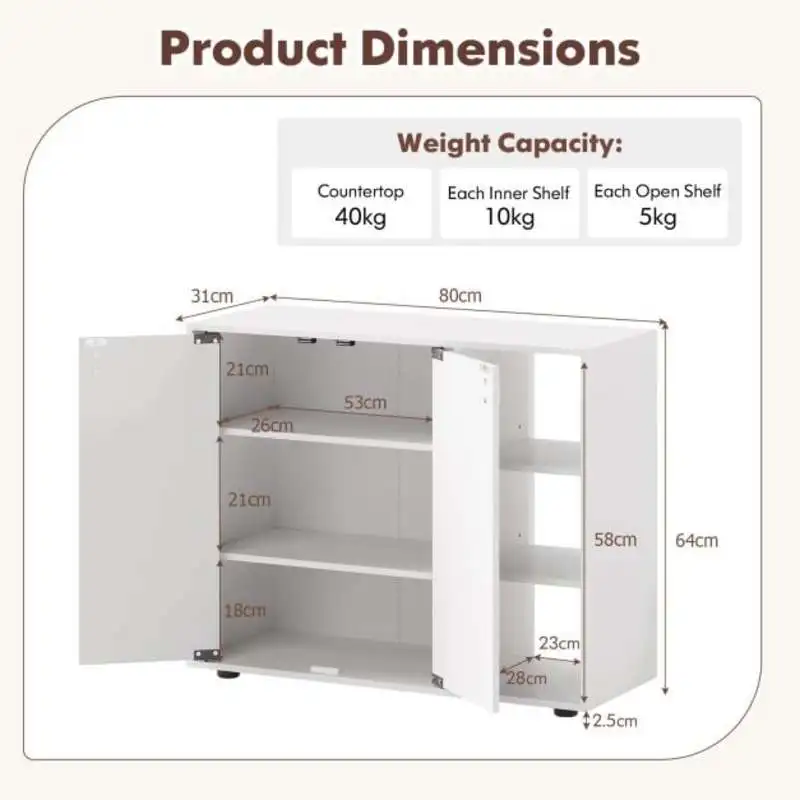 3-Tier Shoe Cabinet with Doors with Adjustable Open Shelves for Entryway-White
3-Tier Shoe Cabinet with Doors with Adjustable Open Shelves for Entryway-White