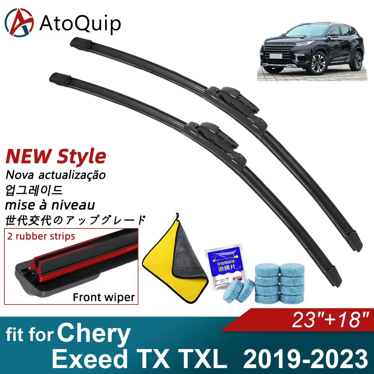 Аксессуары для Chery Exeed TX TXL, щетки стеклоочистителя из мягкой резины, переднее лобовое стекло автомобиля
Аксессуары для Chery Exeed TX TXL, щетки стеклоочистителя из мягкой резины, переднее лобовое стекло автомобиля