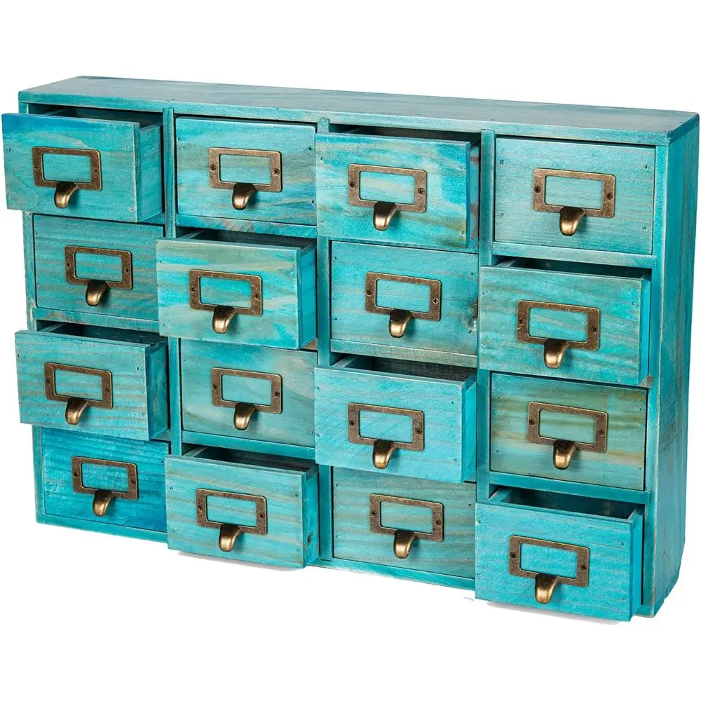 16-Slot Wooden Desk Organizer - Country Style Storage Box with Label Holder and Handle
16-Slot Wooden Desk Organizer - Country Style Storage Box with Label Holder and Handle