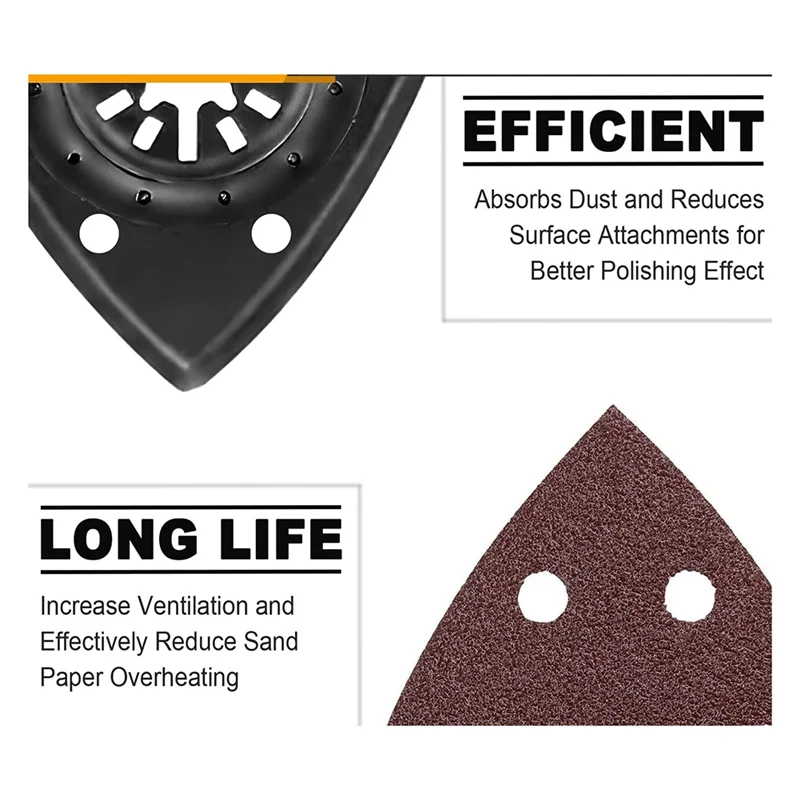 A19F-124 Pcs Oscillating Tool Sanding Pad Kit 2Pcs 3-1/2 Inch Triangle Sanding Pads 2Pcs Fingertip Sand Pad 120Pcs Sandpaper 
A19F-124 Pcs Oscillating Tool Sanding Pad Kit 2Pcs 3-1/2 Inch Triangle Sanding Pads 2Pcs Fingertip Sand Pad 120Pcs Sandpaper