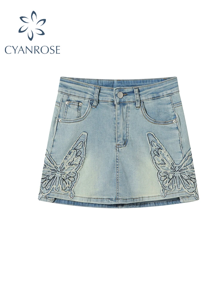 Women Blue A-line Denim Skirt Vintage Aesthetic Y2k Butterfly Jean Skirt Harajuku Korean Mini Cowboy Skirts 2000s Clothes Summer
Women Blue A-line Denim Skirt Vintage Aesthetic Y2k Butterfly Jean Skirt Harajuku Korean Mini Cowboy Skirts 2000s Clothes Summer