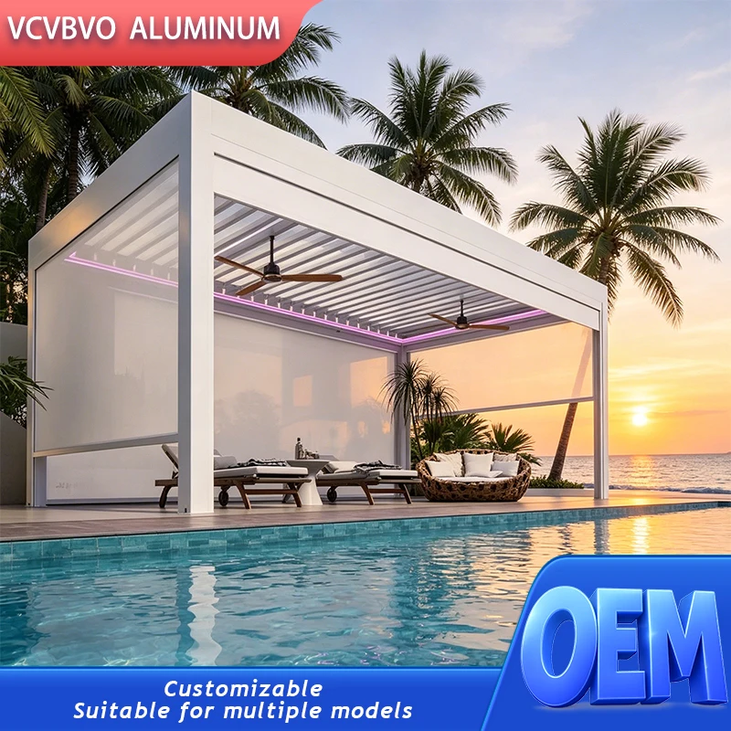 Motorized 3x3m 10x10ft Aluminum Pergola Louvered Roof Gazebo Waterproof Sliding Glass Doors Outdoor Garden Pavilion Sunshade
Motorized 3x3m 10x10ft Aluminum Pergola Louvered Roof Gazebo Waterproof Sliding Glass Doors Outdoor Garden Pavilion Sunshade