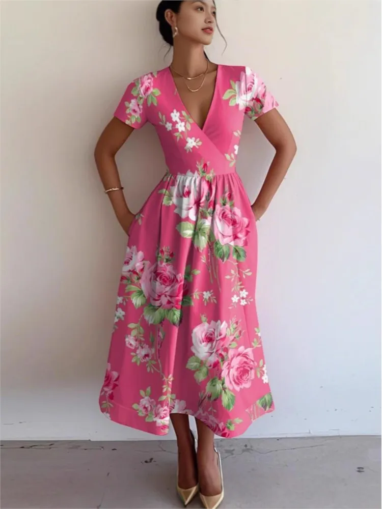 Floral Print Long Dress Women 2025 Summer New Fashion Elegant Vintage Printed V-neck Beach Vacation Vestidos Party Maxi Dresses
Floral Print Long Dress Women 2025 Summer New Fashion Elegant Vintage Printed V-neck Beach Vacation Vestidos Party Maxi Dresses