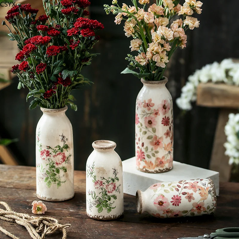 Pastoral Ceramic Small Vase Retro Ornaments Livingroom Flowers Vase Elegant Creative Home Decorations Flower-arranging Container
Pastoral Ceramic Small Vase Retro Ornaments Livingroom Flowers Vase Elegant Creative Home Decorations Flower-arranging Container