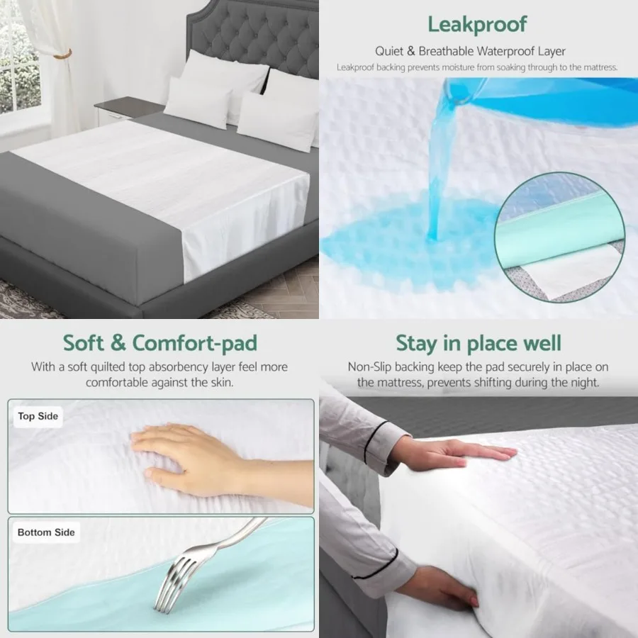 Waterproof Pads Incontinence 60" x 36" Washable Reusable Mattress Protector wetting Pad for,Adults, Elderly, and Pets (Pack of
Waterproof Pads Incontinence 60" x 36" Washable Reusable Mattress Protector wetting Pad for,Adults, Elderly, and Pets (Pack of
