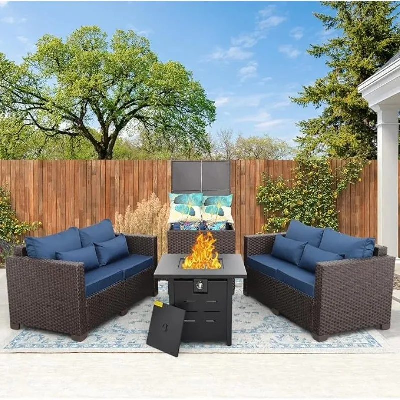 Outdoor Furniture Set 4 Piece Patio Furniture Set Patio Loveseat 50000 BTU Propane Fire Pit Storage
Outdoor Furniture Set 4 Piece Patio Furniture Set Patio Loveseat 50000 BTU Propane Fire Pit Storage