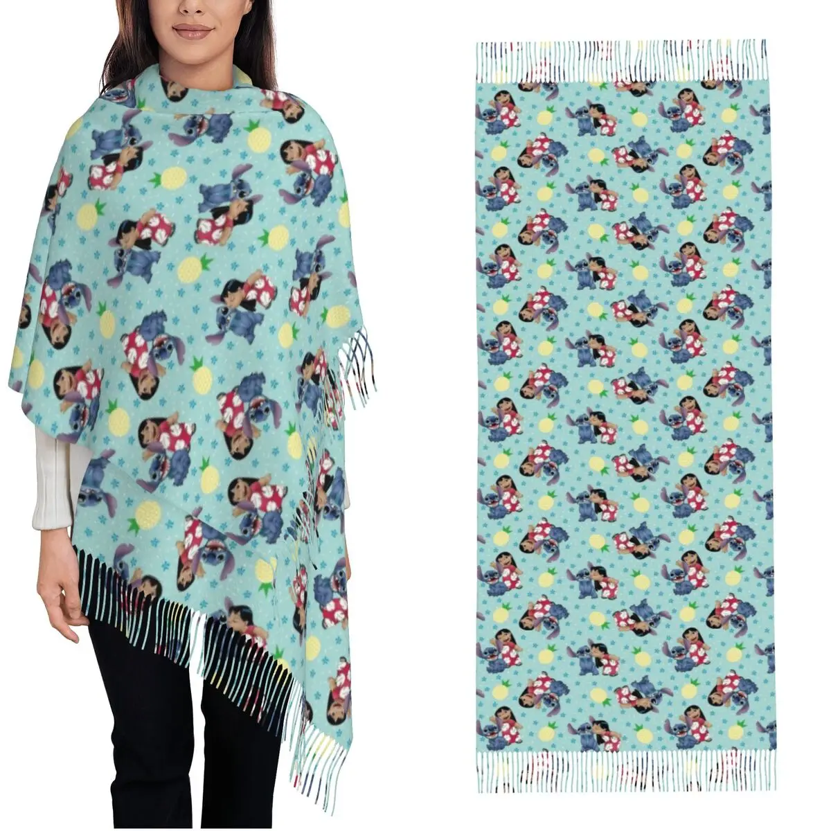 Womens Tassel Scarf Stitch Pineapple Pattern Large Winter Warm Shawl and Wrap Gifts Cashmere Scarf 
Womens Tassel Scarf Stitch Pineapple Pattern Large Winter Warm Shawl and Wrap Gifts Cashmere Scarf