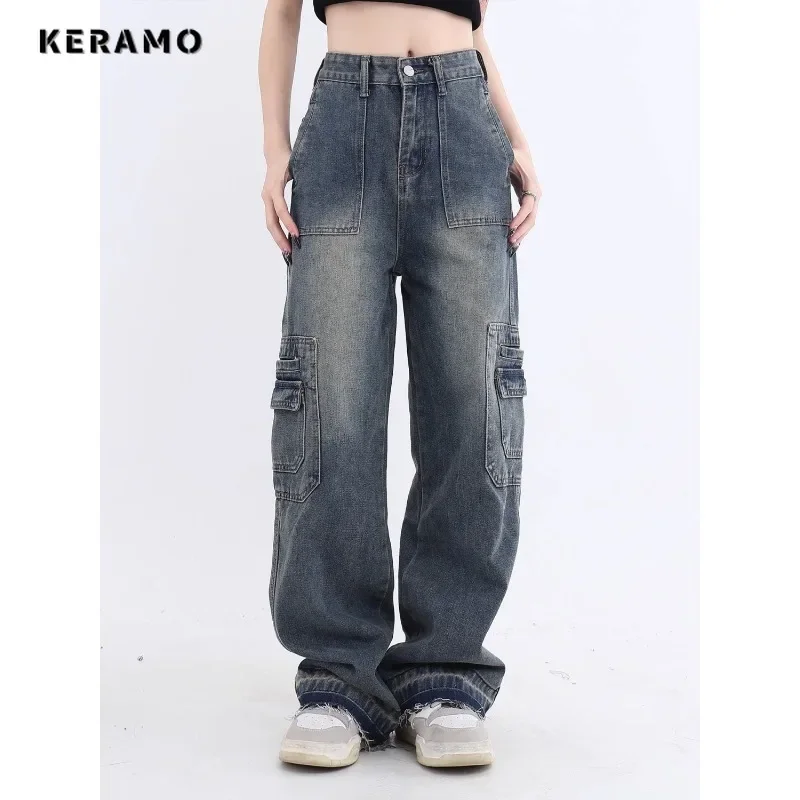 High Waist High Street Style Vintage Straight Jeans Casual Baggy Y2K Blue Pants Korean Fashion Women's Wide Leg Denim Trouser
High Waist High Street Style Vintage Straight Jeans Casual Baggy Y2K Blue Pants Korean Fashion Women's Wide Leg Denim Trouser