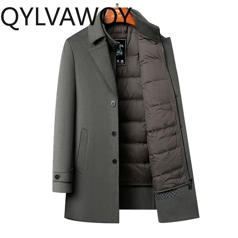 QYLVAWOY 70% Real Wool Man Jacket Winter Jackets Detachable Goose Down Liner Men's Wool and Trench Coats Business Man Clothes
QYLVAWOY 70% Real Wool Man Jacket Winter Jackets Detachable Goose Down Liner Men's Wool and Trench Coats Business Man Clothes