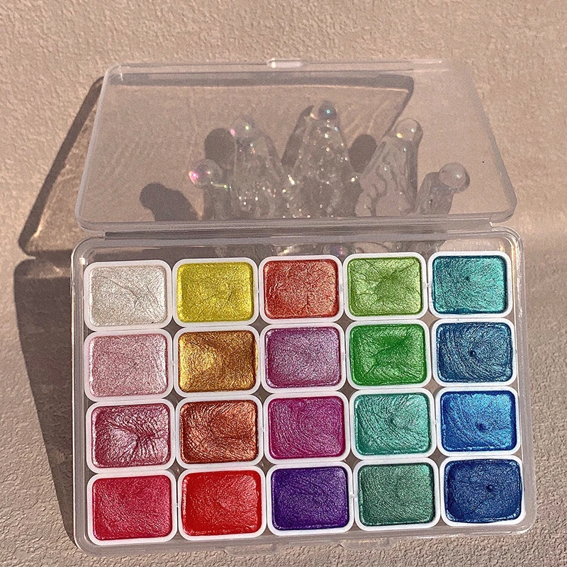 20 Colors Pearlescent Watercolor Set Portable Metallic Watercolor Paint Sparkle Pearlescent Watercolor For Artists Students
20 Colors Pearlescent Watercolor Set Portable Metallic Watercolor Paint Sparkle Pearlescent Watercolor For Artists Students