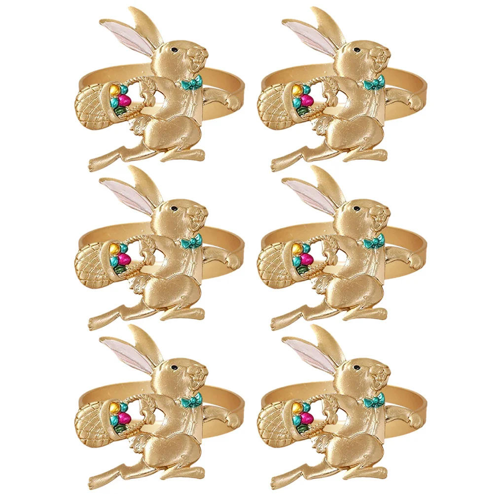 6 Pcs Rabbit Napkin Rings Easter Themed Decorative Buckles Exquisite Shaped Holders Alloy Table Decoration Centerpieces
6 Pcs Rabbit Napkin Rings Easter Themed Decorative Buckles Exquisite Shaped Holders Alloy Table Decoration Centerpieces