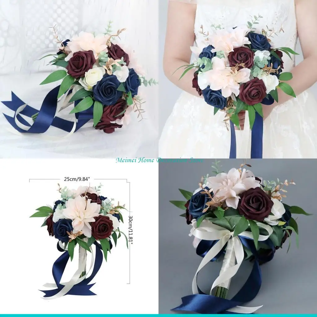 H7BF Pink Burgundy & White Artificial Wedding Bridal Bouquet Blooming Real Touch- Rose Wedding Bouquet for Wedding Ceremony
H7BF Pink Burgundy & White Artificial Wedding Bridal Bouquet Blooming Real Touch- Rose Wedding Bouquet for Wedding Ceremony