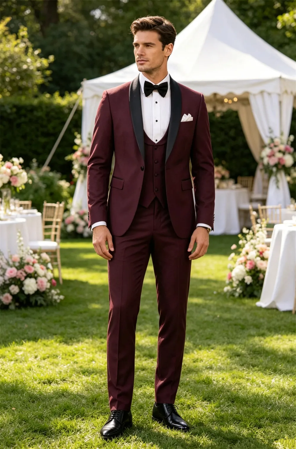 Burgundy Men's Suit 3 Pcs Elegant Wedding Groom Tuxedo Formal Slit Fit Custom Outfit Suits for Men (Blazer+Vest+Pants)
Burgundy Men's Suit 3 Pcs Elegant Wedding Groom Tuxedo Formal Slit Fit Custom Outfit Suits for Men (Blazer+Vest+Pants)