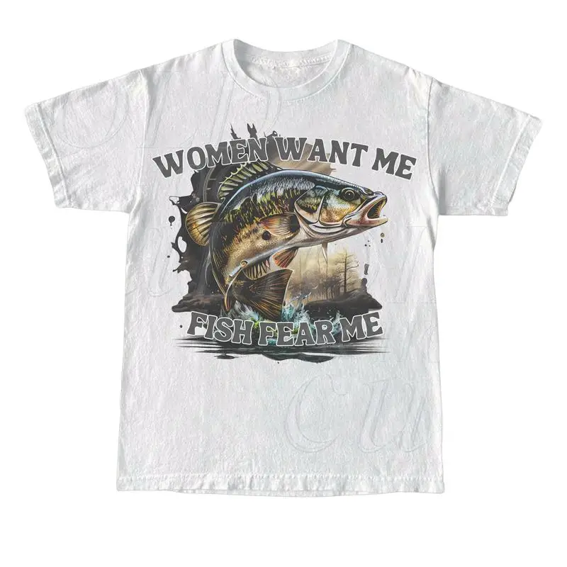 Funny Fishing T-shirt Men's Women Want Me Fish Fear Me Graphic Tee Fishing Lover Gifts Fisherman Tops Humorous T-shirt
Funny Fishing T-shirt Men's Women Want Me Fish Fear Me Graphic Tee Fishing Lover Gifts Fisherman Tops Humorous T-shirt