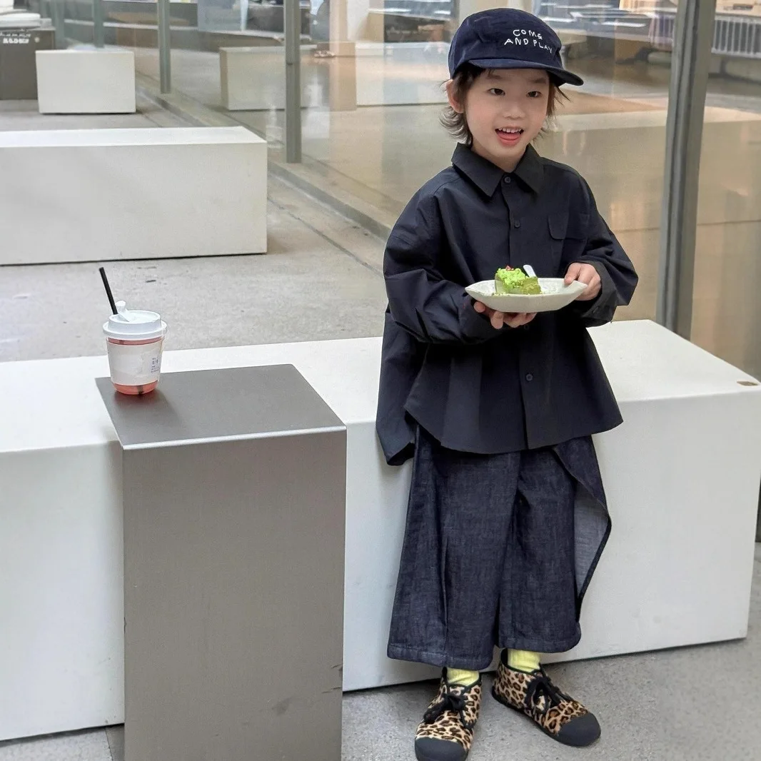 Childrens Shirt 2025 Spring and Autumn Fashion New Korean Shirt Simple Trendy Loose Pants Kids Clothes
Childrens Shirt 2025 Spring and Autumn Fashion New Korean Shirt Simple Trendy Loose Pants Kids Clothes