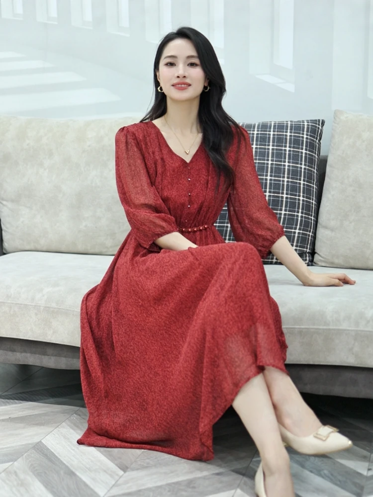 Ele V-Ne Silk Wrap Waist Slimming Silk Midi Dr Summer New Arrival Women's Casual High Waist A-Line Dr
Ele V-Ne Silk Wrap Waist Slimming Silk Midi Dr Summer New Arrival Women's Casual High Waist A-Line Dr