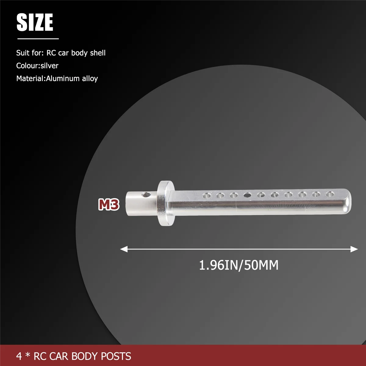 AA02 4Pcs Metal RC Car Shell Column Body Posts Mount for 1/10 Crawler Car Axial SCX10 SCX10 II D90 ,Silver
AA02 4Pcs Metal RC Car Shell Column Body Posts Mount for 1/10 Crawler Car Axial SCX10 SCX10 II D90 ,Silver