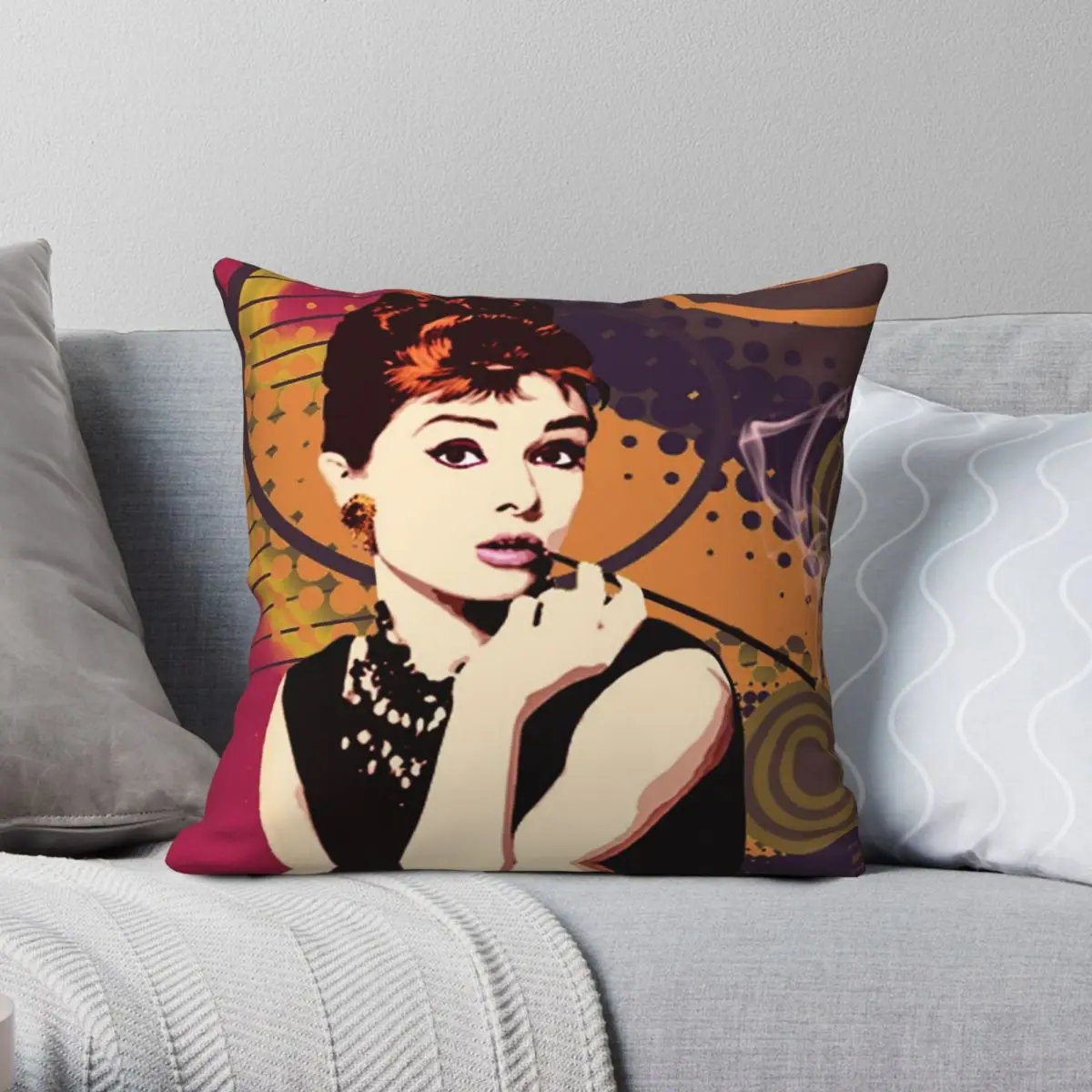 Audrey Hepburn Actress Square Pillowcase Polyester Linen Velvet Creative Zip Decorative Pillow Case Bed Cushion Cover 18"
Audrey Hepburn Actress Square Pillowcase Polyester Linen Velvet Creative Zip Decorative Pillow Case Bed Cushion Cover 18"