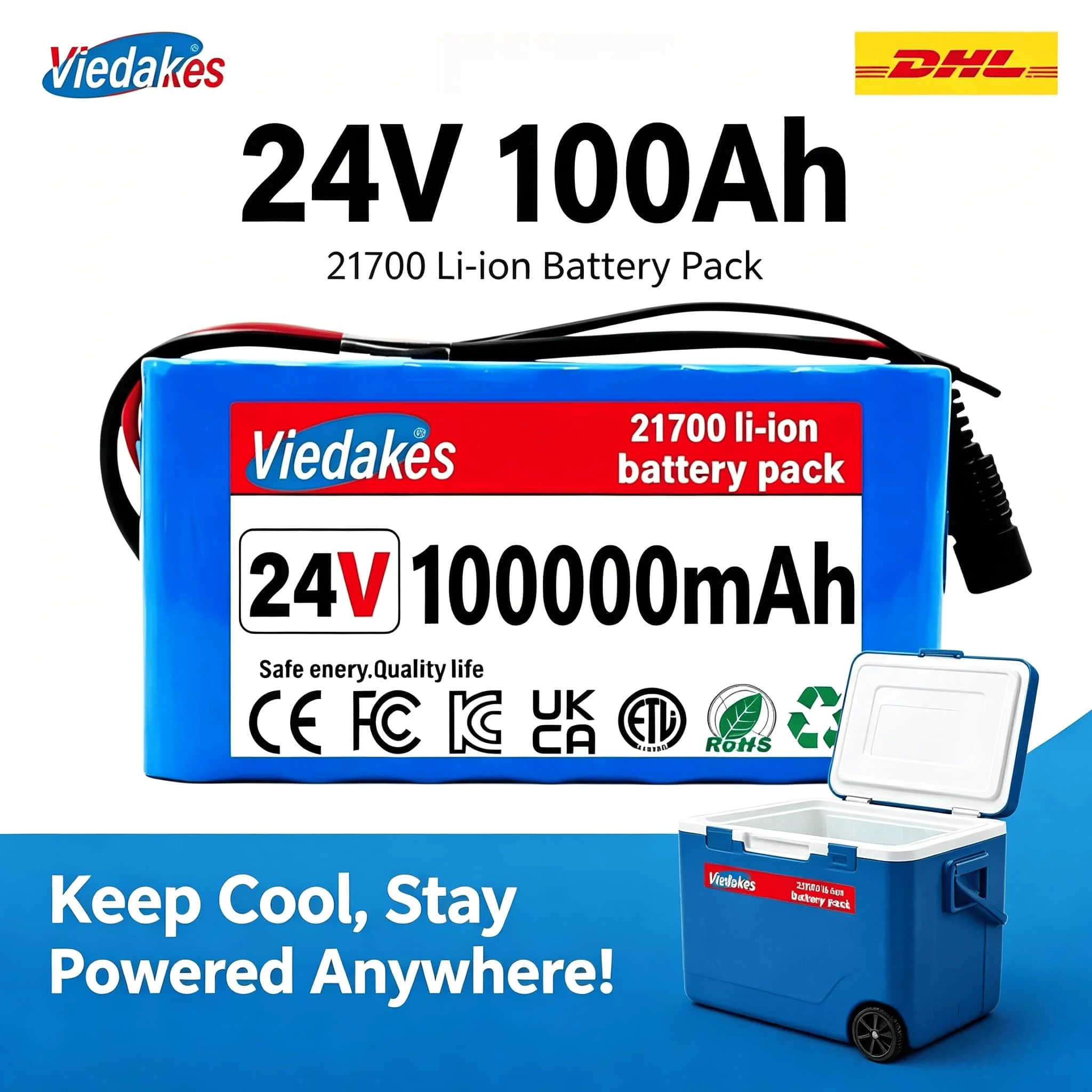 21700 24V 40Ah Lithium Battery, BMS Protected, Free 29.4V Charger for Off-grid Solar & Camping Power Supply
21700 24V 40Ah Lithium Battery, BMS Protected, Free 29.4V Charger for Off-grid Solar & Camping Power Supply
