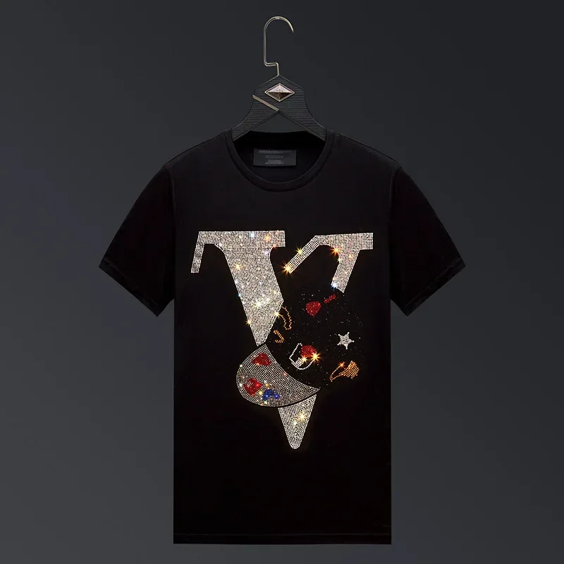 2025 Letter Rhinestones T Shirts Men Brand Short Sleeve Fashion Man Streetwear O Neck Slim Modal Cotton Tshirts Plus Size 7XL
2025 Letter Rhinestones T Shirts Men Brand Short Sleeve Fashion Man Streetwear O Neck Slim Modal Cotton Tshirts Plus Size 7XL