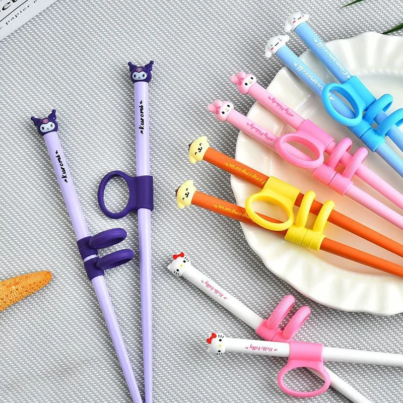 3 pairs Sanrio Chopsticks Kuromi Cinnamoroll Melody Kids Fast Practice Finger-Cot Chopsticks Supplies Tableware Child Gifts
3 pairs Sanrio Chopsticks Kuromi Cinnamoroll Melody Kids Fast Practice Finger-Cot Chopsticks Supplies Tableware Child Gifts