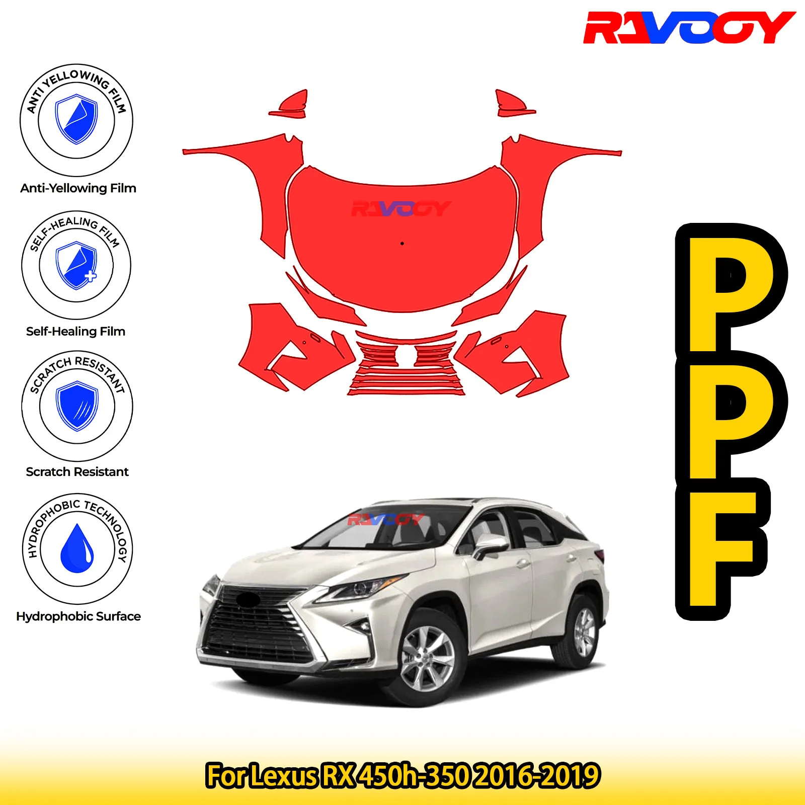 Для Lexus RX 450h-350 2016-2019 глянцевая матовая черная предварительно вырезанная передняя PPF комплект защитной пленки для краски
Для Lexus RX 450h-350 2016-2019 глянцевая матовая черная предварительно вырезанная передняя PPF комплект защитной пленки для краски