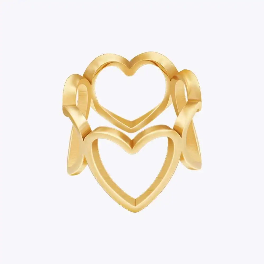 ENFASHION Anillos Mujer Cutout Heart Luck Ring For Women 18K Plated Gold Color Stainless Steel Jewelry Simple Office R234203
ENFASHION Anillos Mujer Cutout Heart Luck Ring For Women 18K Plated Gold Color Stainless Steel Jewelry Simple Office R234203
