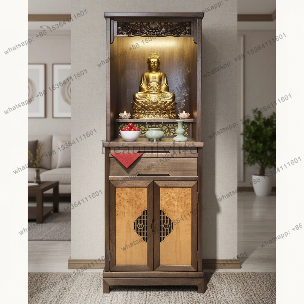 Solid wood Buddhist niche Buddhist cabinet Guanyin God of Wealth cabinet offering platform
Solid wood Buddhist niche Buddhist cabinet Guanyin God of Wealth cabinet offering platform