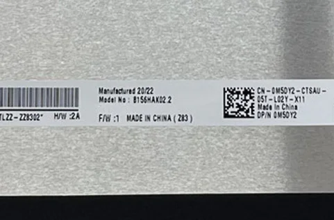 B156HAK02.2 15.6" FHD Laptop LCD Touch Screen Panel Matrix 1920*1080 EDP 40 Pins
B156HAK02.2 15.6" FHD Laptop LCD Touch Screen Panel Matrix 1920*1080 EDP 40 Pins